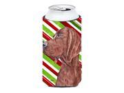 Redbone Coonhound Candy Cane Christmas Tall Boy Beverage Insulator Hugger SC9803TBC