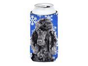 Black Standard Poodle Winter Snowflakes Tall Boy Beverage Insulator Hugger SC9770TBC