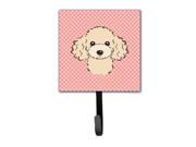 Checkerboard Pink Buff Poodle Leash or Key Holder BB1258SH4