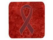 Set of 4 Burgundy Ribbon for Multiple Myeloma Cancer Awareness Foam Coasters AN1214FC