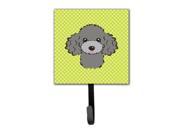 Checkerboard Lime Green Silver Gray Poodle Leash or Key Holder BB1321SH4