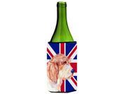 Petit Basset Griffon Vendeen PBGV with English Union Jack British Flag Wine Bottle Hugger LH9496LITERK