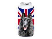 Belgian Sheepdog with English Union Jack British Flag Tall Boy Beverage Insulator Hugger SC9855TBC