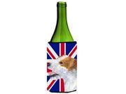 Jack Russell Terrier with English Union Jack British Flag Wine Bottle Beverage Insulator Hugger SS4946LITERK