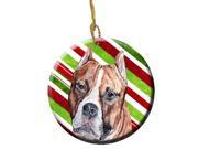 Staffordshire Bull Terrier Staffie Candy Cane Christmas Ceramic Ornament SC9800CO1