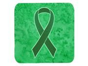 Set of 4 Kelly Green Ribbon for Kidney Cancer Awareness Foam Coasters AN1220FC