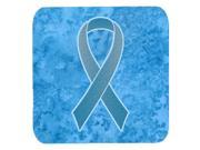 Set of 4 Blue Ribbon for Prostate Cancer Awareness Foam Coasters AN1206FC