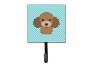 Checkerboard Blue Chocolate Brown Poodle Leash or Key Holder BB1194SH4