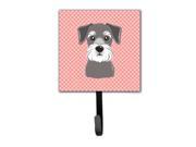 Checkerboard Pink Schnauzer Leash or Key Holder BB1206SH4