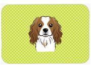 Checkerboard Lime Green Cavalier Spaniel Mouse Pad Hot Pad or Trivet BB1286MP