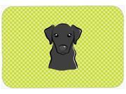 Checkerboard Lime Green Black Labrador Mouse Pad Hot Pad or Trivet BB1297MP