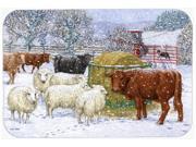 Cows and Sheep in the Snow Kitchen or Bath Mat 20x30 ASA2207CMT