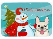 Snowman with French Bulldog Mouse Pad Hot Pad or Trivet BB1858MP