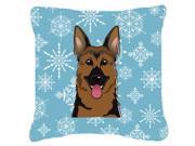 Snowflake German Shepherd Fabric Decorative Pillow BB1645PW1414