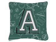 Letter A Back to School Initial Canvas Fabric Decorative Pillow CJ2010 APW1818