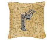 Letter P Musical Instrument Alphabet Canvas Fabric Decorative Pillow CJ2004 PPW1414