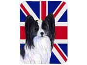 Papillon with English Union Jack British Flag Mouse Pad Hot Pad or Trivet SS4947MP
