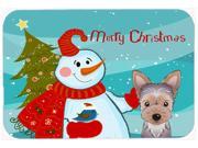 Snowman with Yorkie Puppy Mouse Pad Hot Pad or Trivet BB1852MP