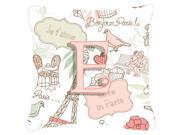 Letter E Love in Paris Pink Canvas Fabric Decorative Pillow CJ2002 EPW1414
