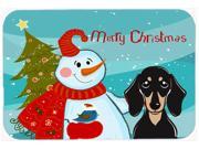 Snowman with Smooth Black and Tan Dachshund Mouse Pad Hot Pad or Trivet BB1835MP