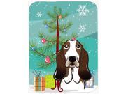 Christmas Tree and Basset Hound Mouse Pad Hot Pad or Trivet BB1615MP