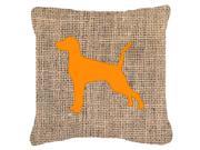 Pointer Burlap and Orange Canvas Fabric Decorative Pillow BB1105