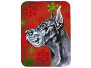 Black Great Dane Red Snowflakes Holiday Christmas Mouse Pad Hot Pad or Trivet LH9578MP