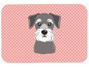 Checkerboard Pink Schnauzer Mouse Pad Hot Pad or Trivet BB1206MP
