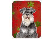 Red Snowflakes Holiday Christmas Schnauzer Mouse Pad Hot Pad or Trivet KJ1185MP