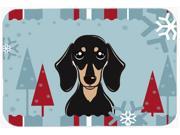 Winter Holiday Smooth Black and Tan Dachshund Mouse Pad Hot Pad or Trivet BB1711MP