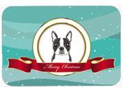 Boston Terrier Merry Christmas Mouse Pad Hot Pad or Trivet BB1513MP