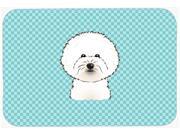 Checkerboard Blue Bichon Frise Mouse Pad Hot Pad or Trivet BB1155MP