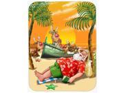Beach Christmas Santa Claus Napping Glass Cutting Board Large APH5149LCB