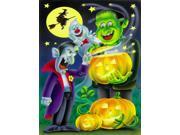 Halloween with Dracula and Frankenstein Flag Canvas House Size APH0935CHF