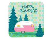 Set of 4 Happy Campers Glamping Trailer Foam Coasters VHA3004FC