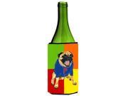 Go Team Varsity Pug Wine Bottle Beverage Insulator Hugger AMB1068LITERK