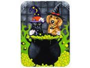 Brewing up Trouble Halloween Dachshund Glass Cutting Board Large AMB1434LCB