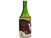 Bay Mare Foal Horse Wine Bottle Beverage Insulator Hugger AMB1236LITERK