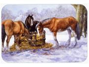 Horses eating Hay in the Snow Kitchen or Bath Mat 20x30 BDBA0297CMT