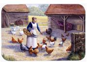 Chicken Hen Feeding Time Glass Cutting Board Large BDBA0352LCB