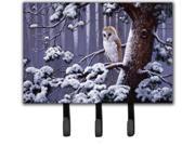 Owl on a Tree Branch in the Snow Leash or Key Holder BDBA0303TH68