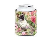 Siamese cat in the Roses Can or Bottle Hugger CDCO0033CC