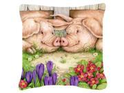 Pigs Nose To Nose by Debbie Cook Canvas Decorative Pillow CDCO0350PW1818