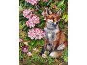Fox Waiting in Flowers Flag Garden Size CDCO0442GF
