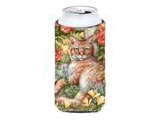 Tabby In The Roses by Debbie Cook Tall Boy Beverage Insulator Hugger CDCO0027TBC