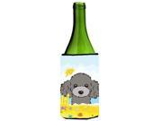 Silver Gray Poodle Summer Beach Wine Bottle beverage Insulator Hugger BB2127LITERK