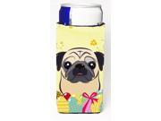 Fawn Pug Easter Egg Hunt Michelob Ultra beverage Insulator for slim cans BB1944MUK
