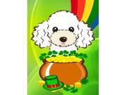 White Poodle St. Patrick s Day Flag Canvas House Size BB2001CHF