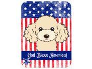 God Bless American Flag with Buff Poodle Glass Cutting Board Large BB2188LCB