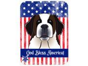 God Bless American Flag with Saint Bernard Mouse Pad Hot Pad or Trivet BB2176MP